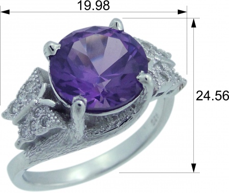 Кольцо с александритами и фианитами из серебра (арт. 2392294)