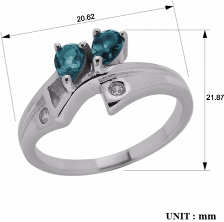 Кольцо с топазами и фианитами из серебра (арт. 2392424)