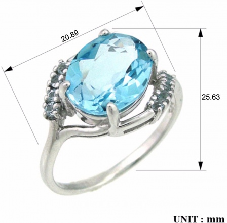 Кольцо с топазами и фианитами из серебра (арт. 2392494)