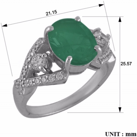 Кольцо с изумрудами и фианитами из серебра (арт. 2393582)