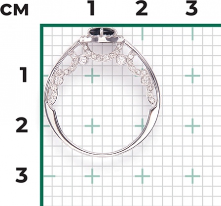Кольцо с сапфиром и бриллиантами из белого золота (арт. 2440222)