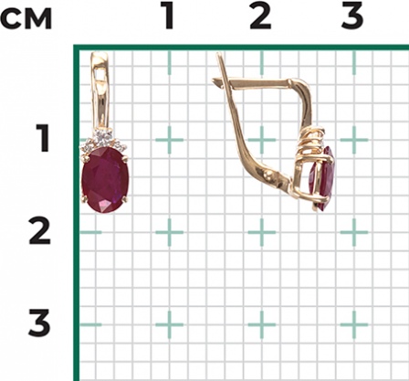 Серьги с рубинами и бриллиантами из красного золота (арт. 2440370)