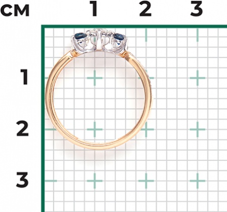 Кольцо с бриллиантами и сапфирами из комбинированного золота (арт. 2441495)