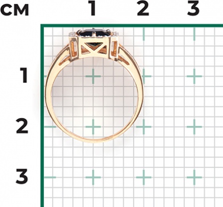 Кольцо с сапфиром и бриллиантами из красного золота (арт. 2442064)