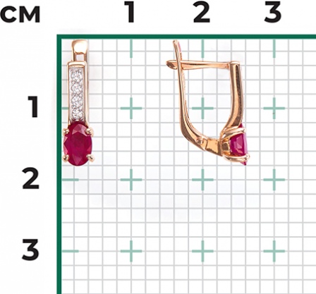 Серьги с рубинами и бриллиантами из красного золота (арт. 2442834)