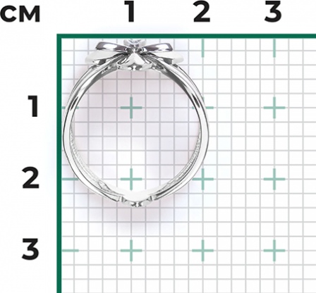 Кольцо с 3 бриллиантами из белого золота (арт. 2445893)