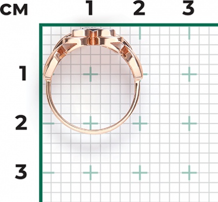 Кольцо с 3 бриллиантами из комбинированного золота (арт. 2445904)