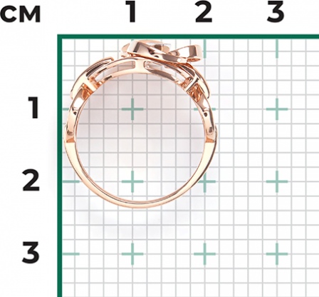 Кольцо с 3 бриллиантами из комбинированного золота (арт. 2445910)