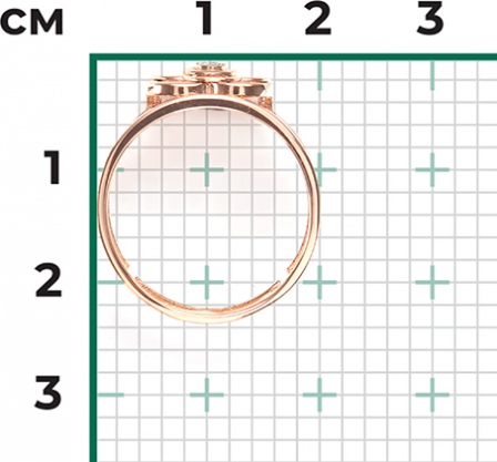 Кольцо с 3 бриллиантами из комбинированного золота (арт. 2445919)