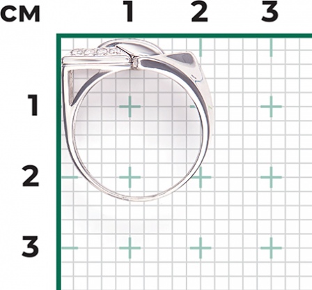 Кольцо с фианитами из серебра (арт. 2446304)