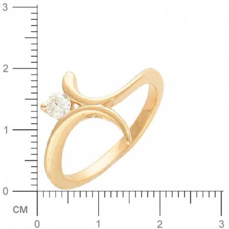 Кольцо с 1 бриллиантом из красного золота  (арт. 300170)
