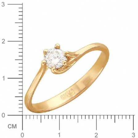 Кольцо с 1 бриллиантом из красного золота  (арт. 300192)