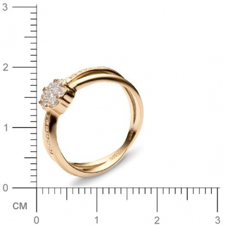 Кольцо с 17 бриллиантами из красного золота  (арт. 300193)