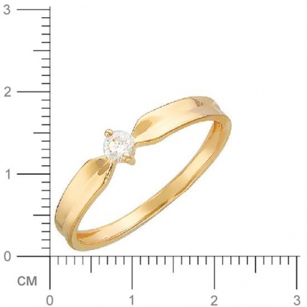 Кольцо с 1 бриллиантом из красного золота  (арт. 300233)