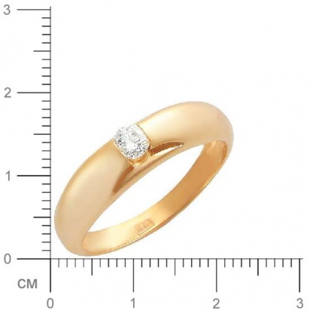 Кольцо с 1 бриллиантом из красного золота (арт. 300249)
