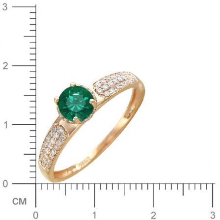 Кольцо с 55 бриллиантами, изумрудом из красного золота  (арт. 300256)