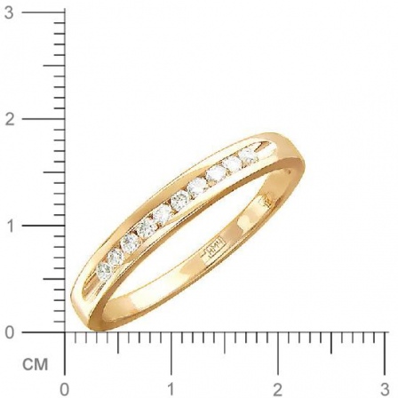 Кольцо с 10 бриллиантами из красного золота (арт. 300259)