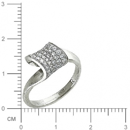 Кольцо с 70 бриллиантами из белого золота  (арт. 300306)