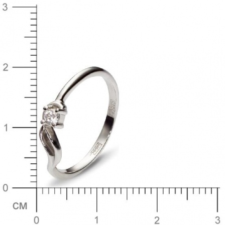 Кольцо с 1 бриллиантом из белого золота  (арт. 300325)