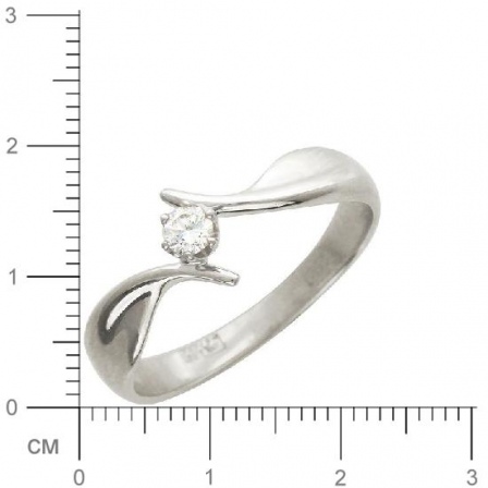 Кольцо с 1 бриллиантом из белого золота  (арт. 300330)