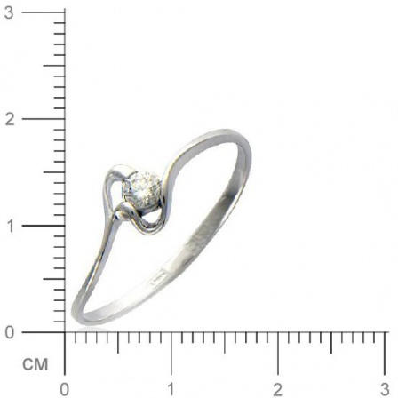 Кольцо с 1 бриллиантом из белого золота  (арт. 300336)