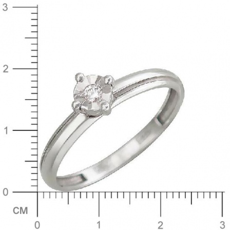 Кольцо с 1 бриллиантом из белого золота  (арт. 300340)