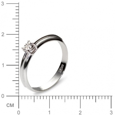 Кольцо с 1 бриллиантом из белого золота  (арт. 300346)