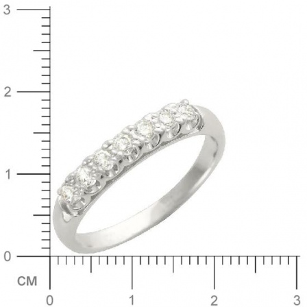 Кольцо с 7 бриллиантами из белого золота (арт. 300351)