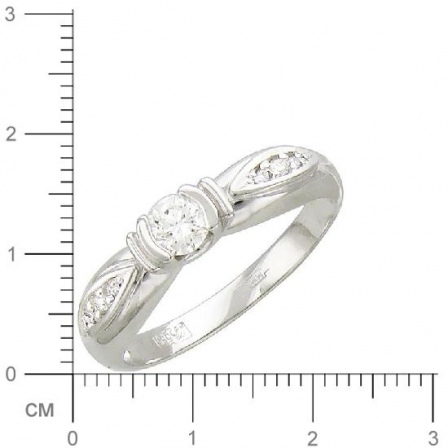 Кольцо с 7 бриллиантами из белого золота  (арт. 300352)