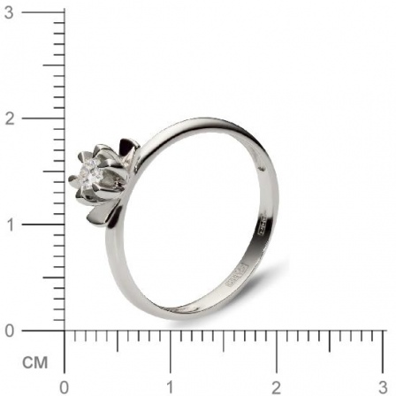 Кольцо с 1 бриллиантом из белого золота  (арт. 300362)