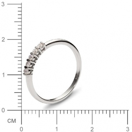 Кольцо с 5 бриллиантами из белого золота (арт. 300394)