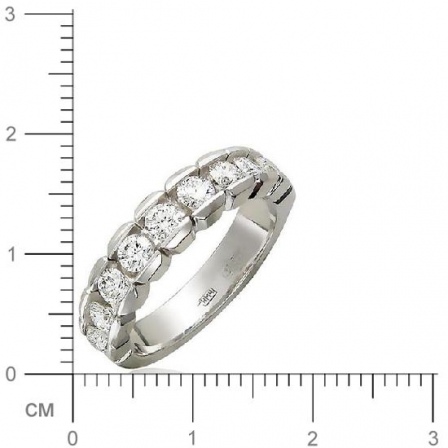Кольцо с 9 бриллиантами из белого золота (арт. 300443)