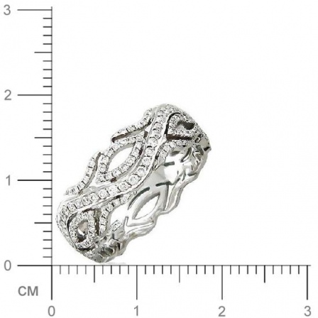 Кольцо с 210 бриллиантами из белого золота  (арт. 300454)