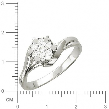Кольцо с 7 бриллиантами из белого золота  (арт. 300456)