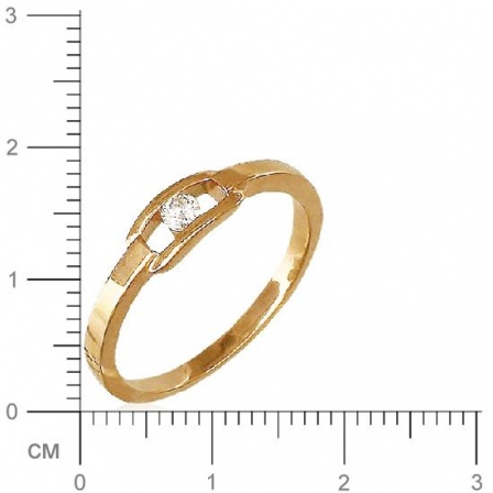Кольцо с 1 бриллиантом из жёлтого золота 750 пробы (арт. 300483)