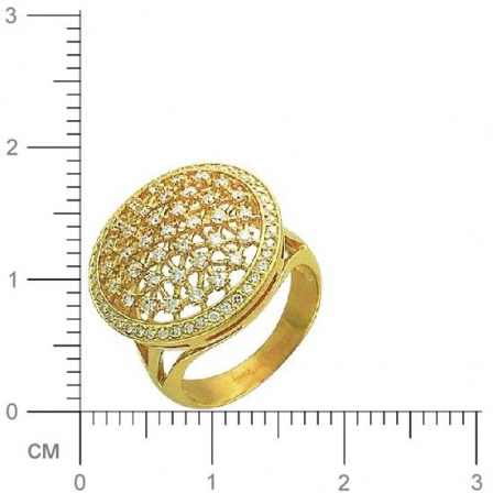 Кольцо с 81 бриллиантами из жёлтого золота 750 пробы (арт. 300536)