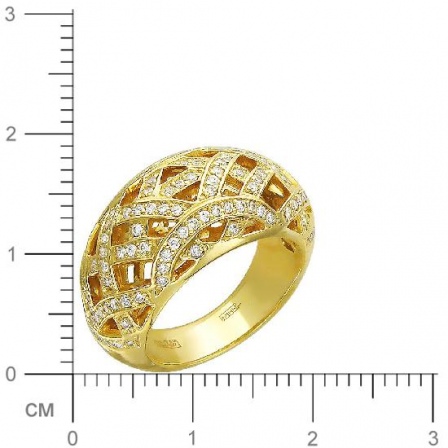 Кольцо с 115 бриллиантами из жёлтого золота 750 пробы (арт. 300541)