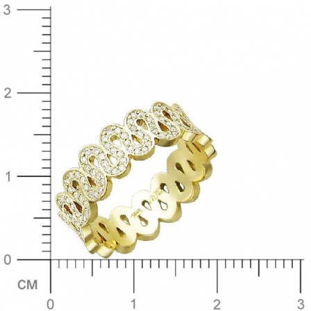 Кольцо с 195 бриллиантами из жёлтого золота 750 пробы (арт. 300602)
