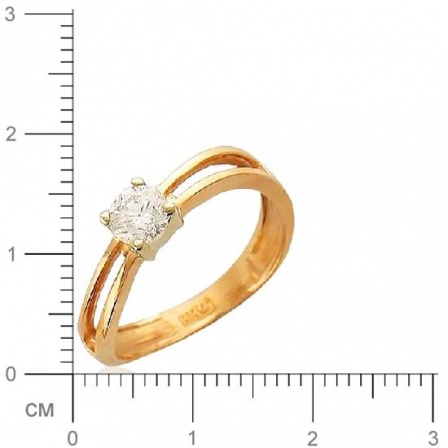 Кольцо с 1 бриллиантом из комбинированного золота  (арт. 300647)