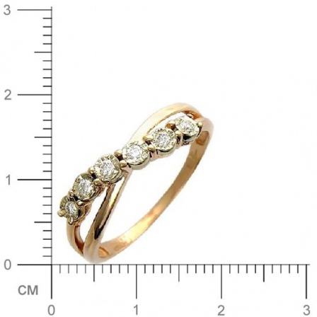 Кольцо с 6 бриллиантами из комбинированного золота  (арт. 300675)
