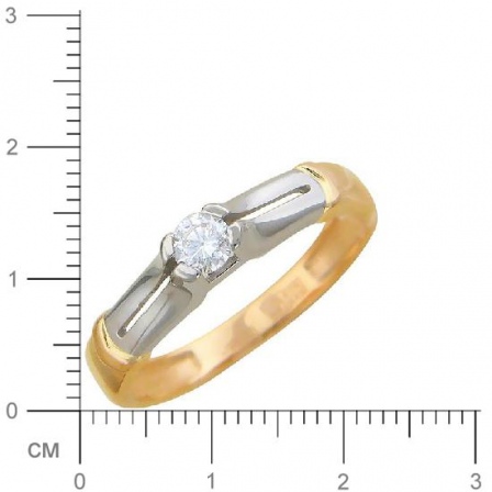 Кольцо с 1 бриллиантом из комбинированного золота  (арт. 300682)