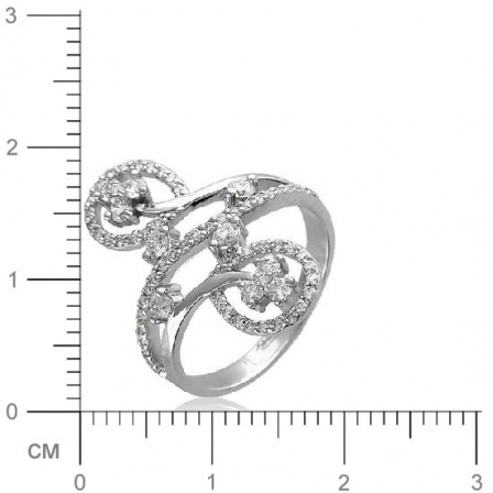 Кольцо с 70 бриллиантами из белого золота 750 пробы (арт. 300733)