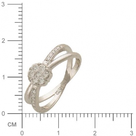 Кольцо с 17 бриллиантами из белого золота 750 пробы (арт. 300734)