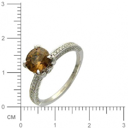 Кольцо с 74 бриллиантами, 1 гиацинтом из белого золота 750 пробы (арт. 300803)