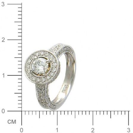 Кольцо с 188 бриллиантами из белого золота 750 пробы (арт. 300813)