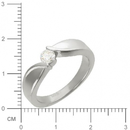 Кольцо с 1 бриллиантом из белого золота 750 пробы (арт. 300828)