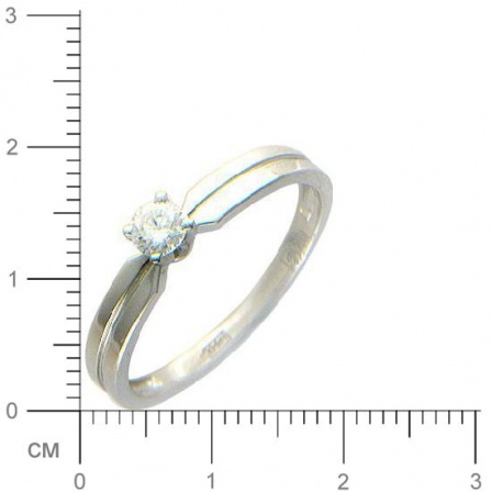 Кольцо с 1 бриллиантом из белого золота 750 пробы (арт. 300831)
