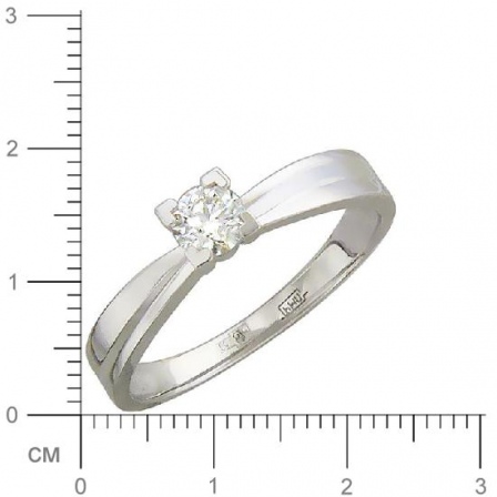 Кольцо с 1 бриллиантом из белого золота 750 пробы (арт. 300836)
