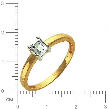 Кольцо с 1 бриллиантом из комбинированного золота 750 пробы (арт. 300893)