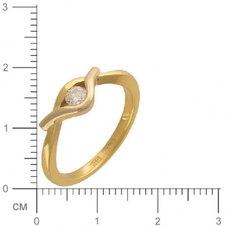 Кольцо с 1 бриллиантом из комбинированного золота 750 пробы (арт. 300895)